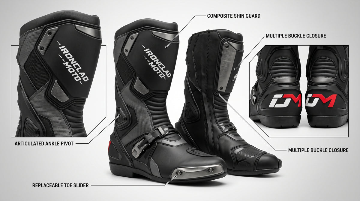 IroncladMoto Monolith Armor Motorcycle Boots