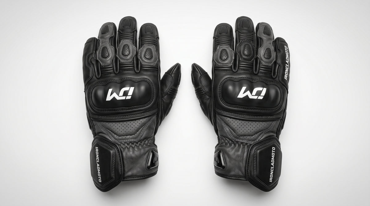 IroncladMoto Operative Black Leather Gloves