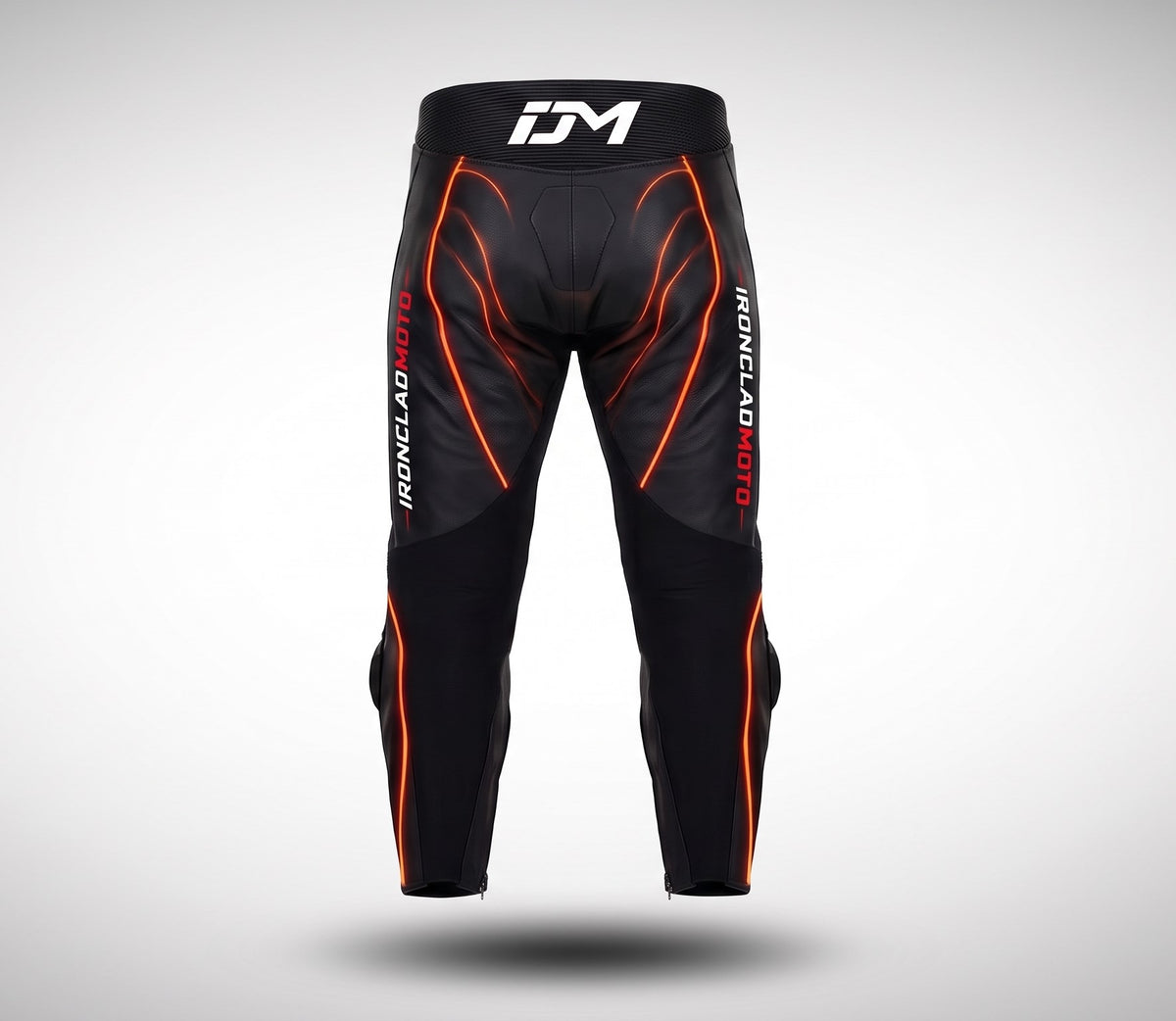 IroncladMoto Neon-Edge Red Leather Riding Pants