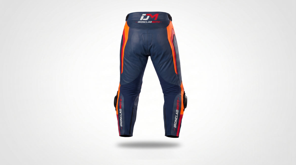 IroncladMoto Cobalt-Flame Leather Racing Pants