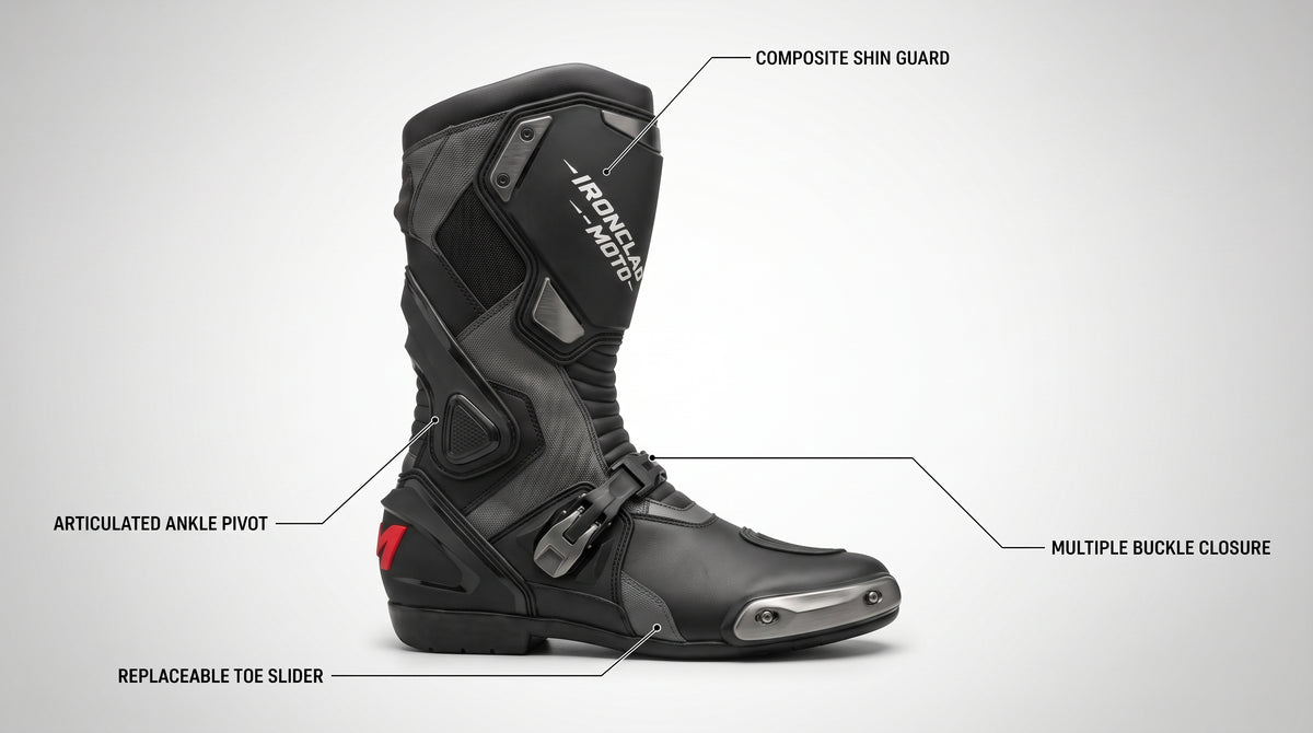 IroncladMoto Monolith Armor Motorcycle Boots