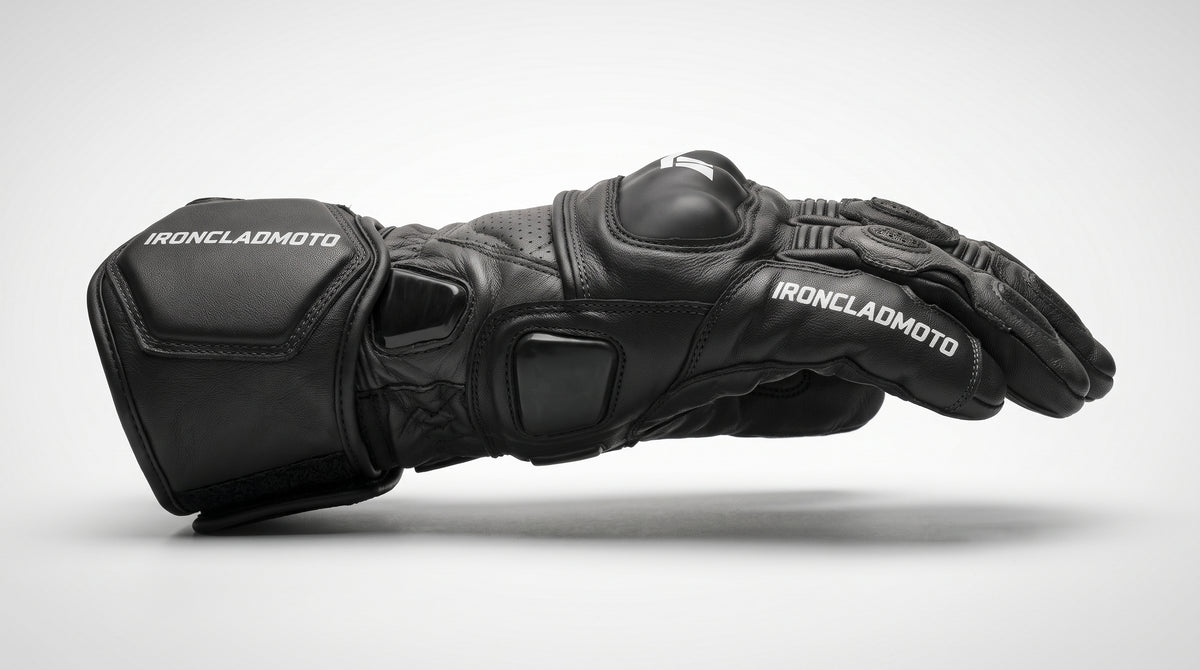 IroncladMoto Operative Black Leather Gloves