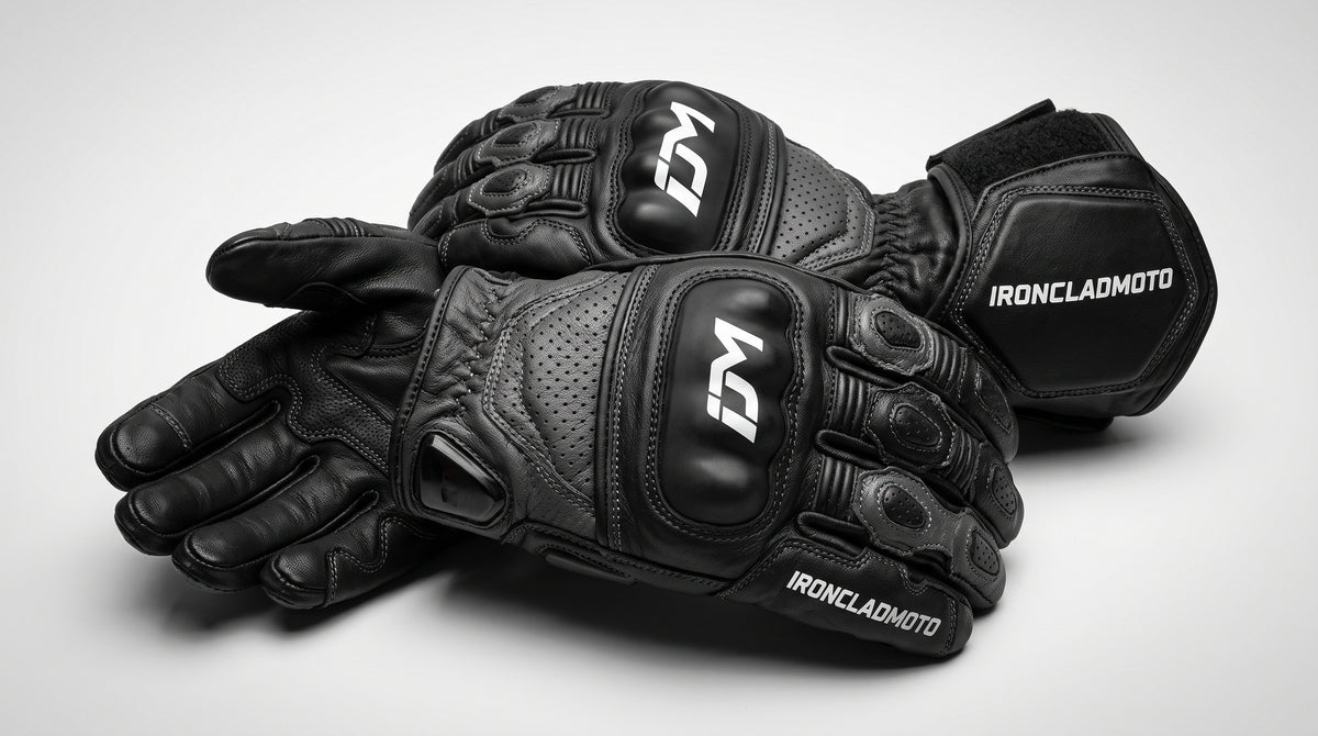 IroncladMoto Operative Black Leather Gloves