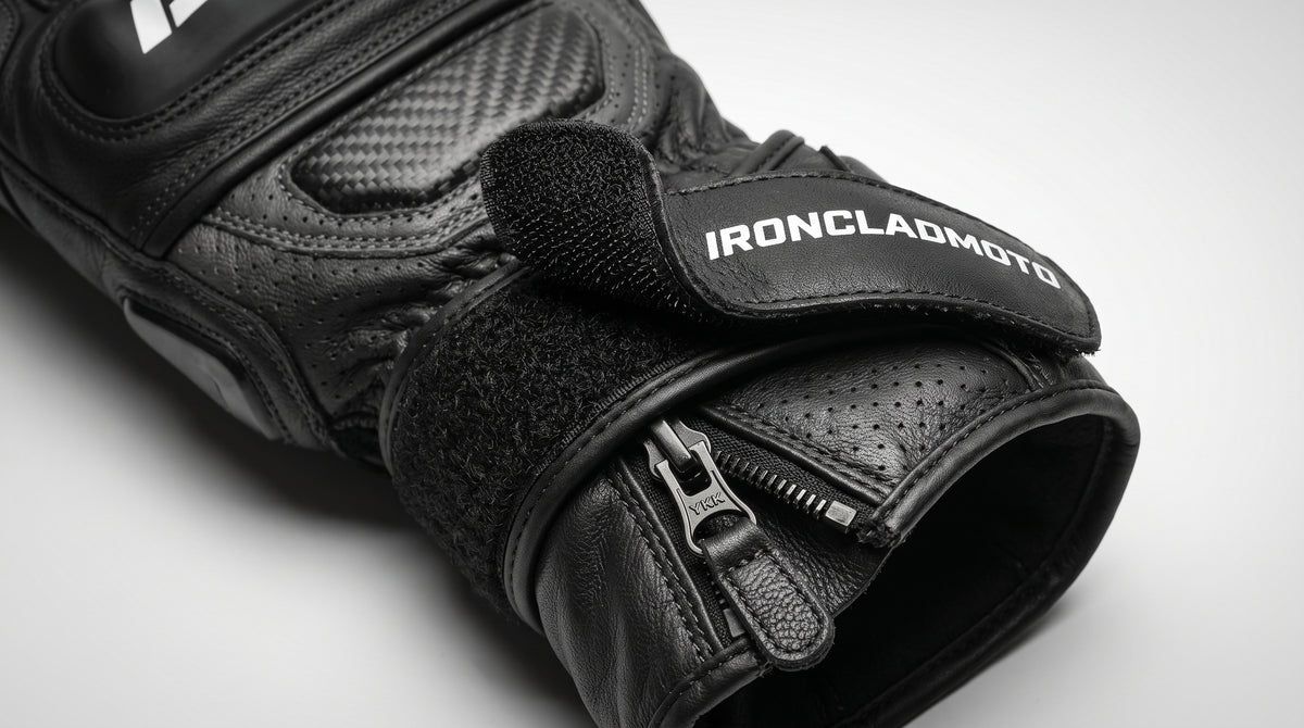 IroncladMoto Operative Black Leather Gloves